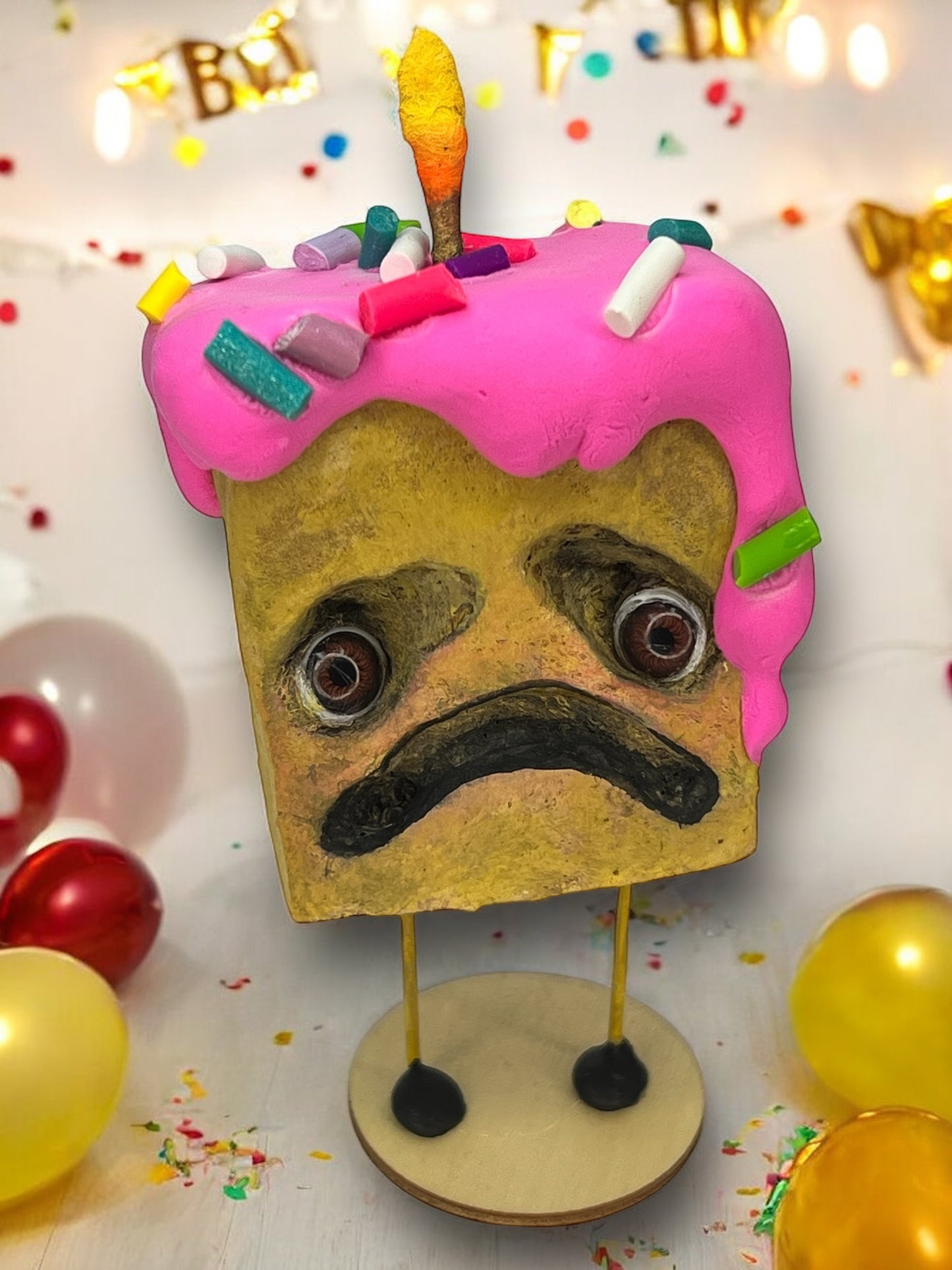 Surprise Birthday Drop!! Pink Frosting Yellow Cake